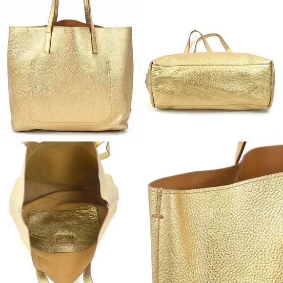 PRADA Leather Gold Tote Shoulder Bag E58912G - Picture 3 of 5